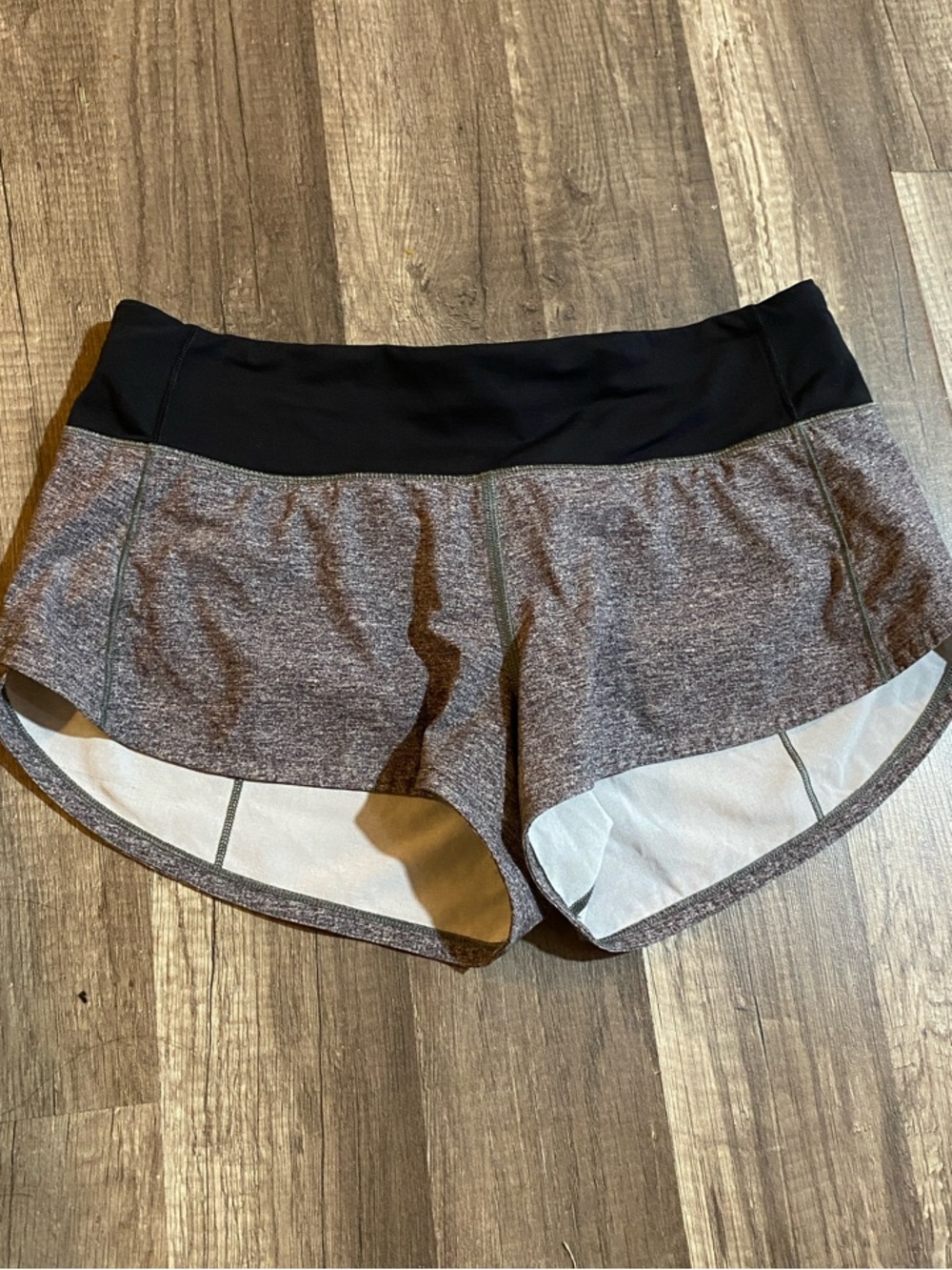 lululemon athletica Heathered Gray Shorts with Black Waistband